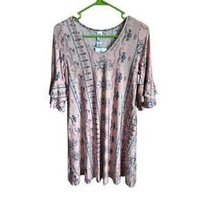 2b together size small pink dress floral New with tags short ruffle sleeves New